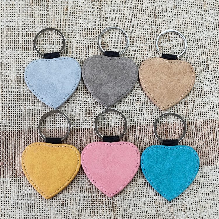 Heat Transfer Personalized Keychain PU Leather