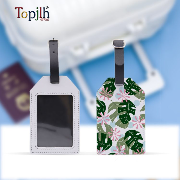 Custom PU Leather Sublimation Luggage Tags Bulk