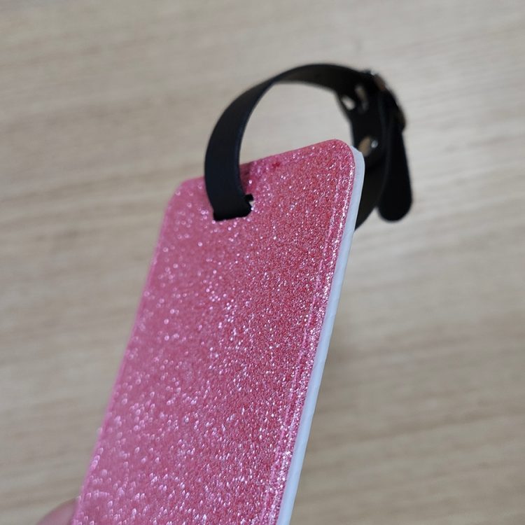 Sublimation PU Leather Luggage Tag With Glitter