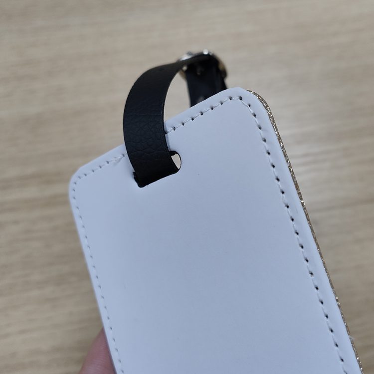 Sublimation PU Leather Luggage Tag With Glitter