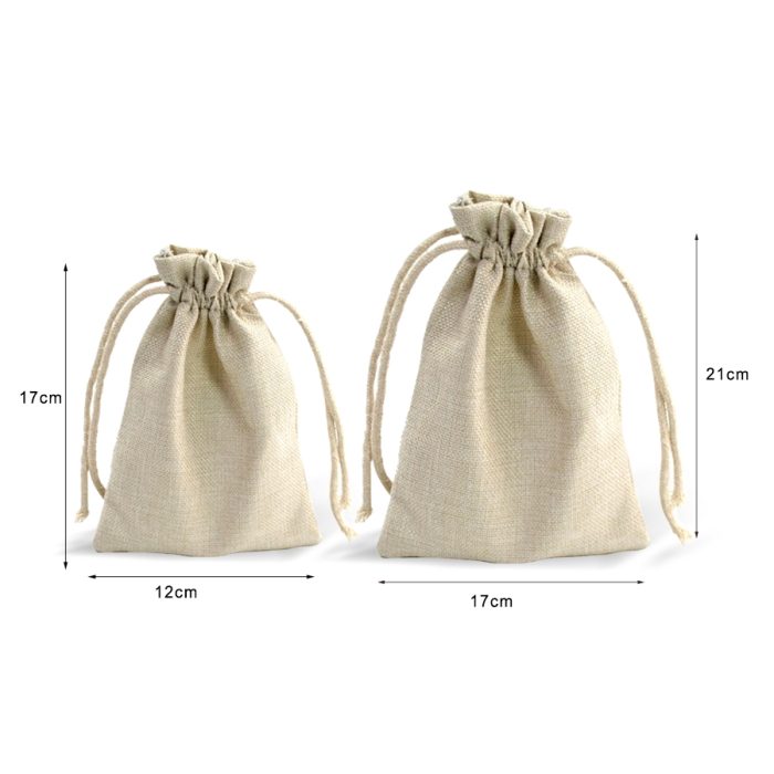 Wholesale Custom sublimation linen drawstring bags.