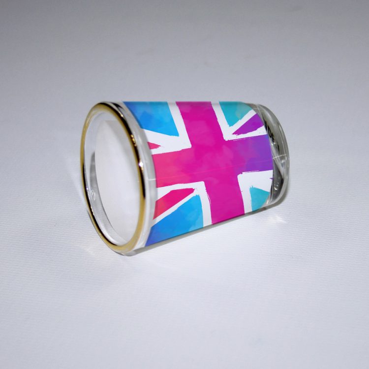 1.5oz Custom Photo sublimation Shot Glass -gold rim