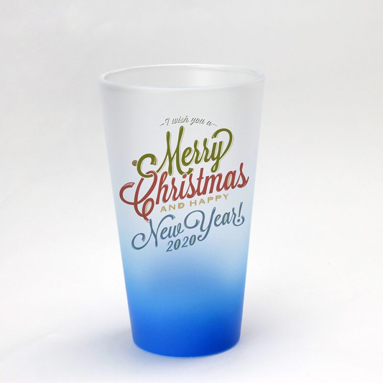 Sublimation 17oz Gradient Color Frosted Glass Cone Mug