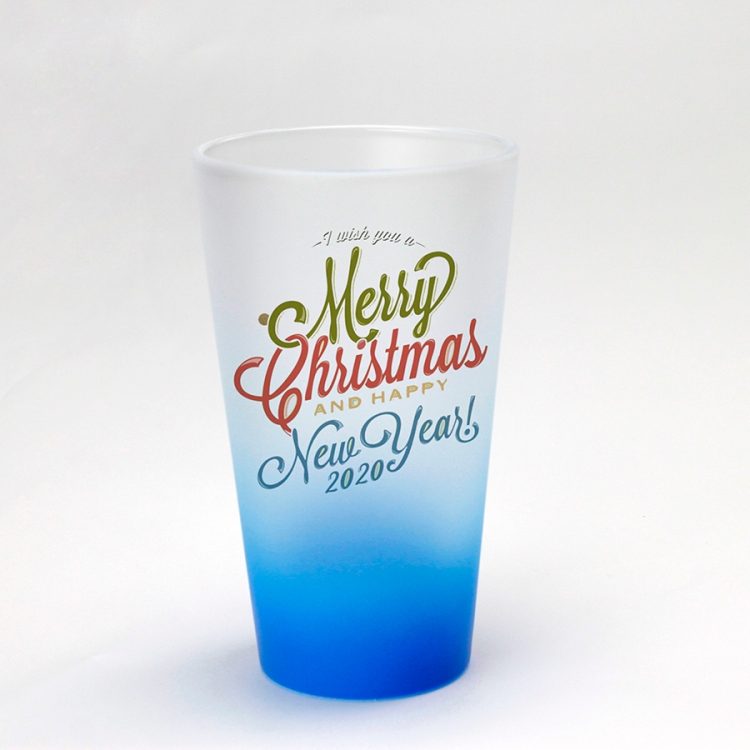 Sublimation 17oz Gradient Color Frosted Glass Cone Mug