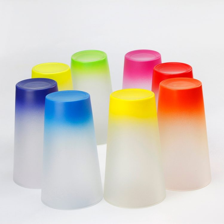 Sublimation 17oz Gradient Color Frosted Glass Cone Mug