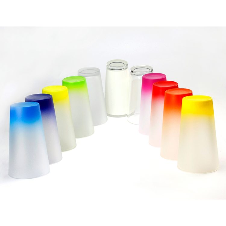 Sublimation 17oz Gradient Color Frosted Glass Cone Mug