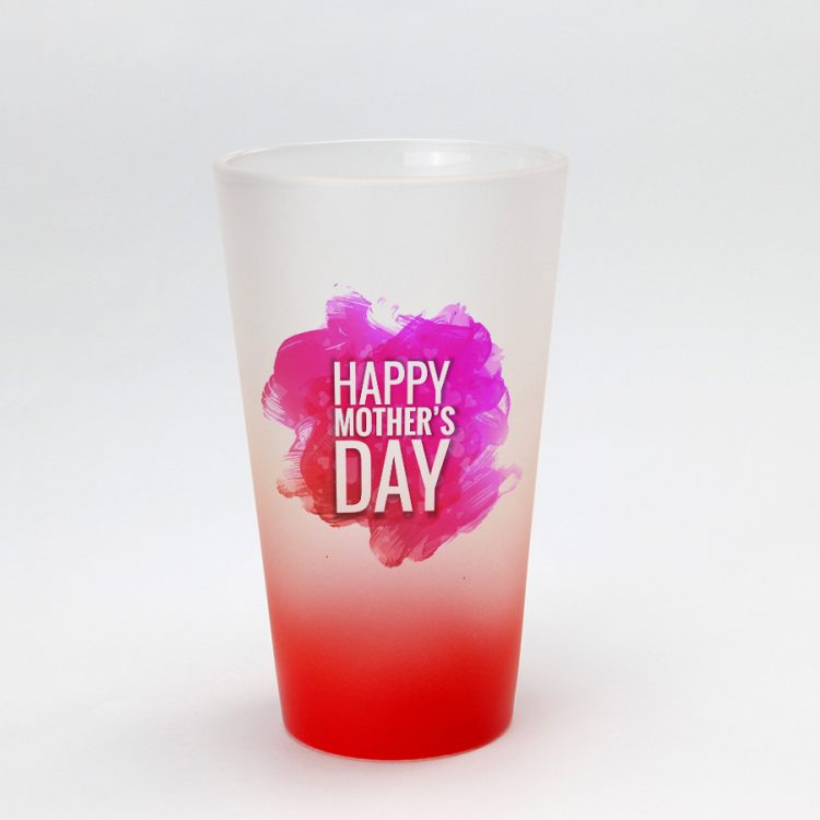 Sublimation 17oz Gradient Color Frosted Glass Cone Mug