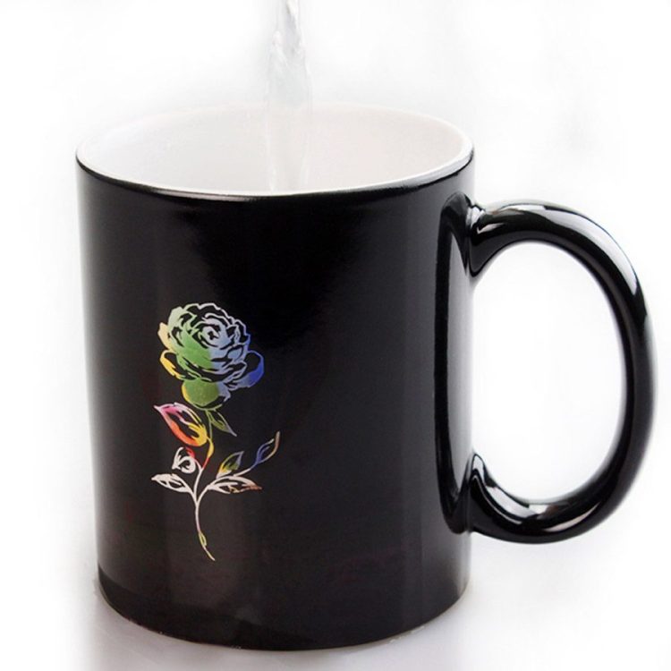 wholesale sublimation Engraved Color Change Mug-Rose