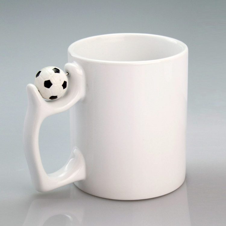 sublimation mug 11oz Football Handle White Mug