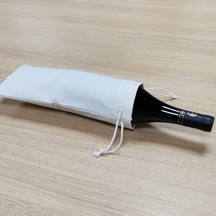 Wholeslae Sublimation Linen red wine bottle bag -120GSM