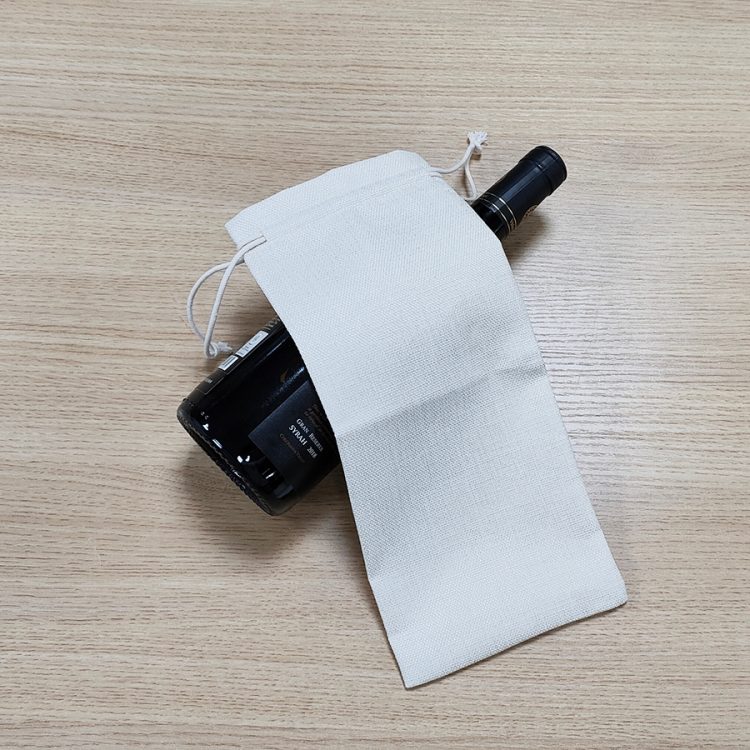 Wholeslae Sublimation Linen red wine bottle bag -120GSM