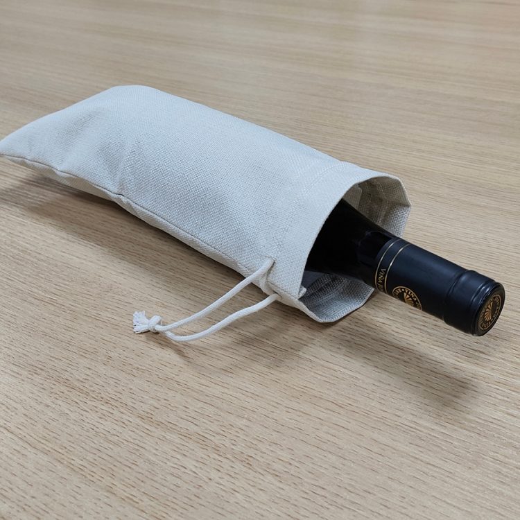 Wholeslae Sublimation Linen red wine bottle bag