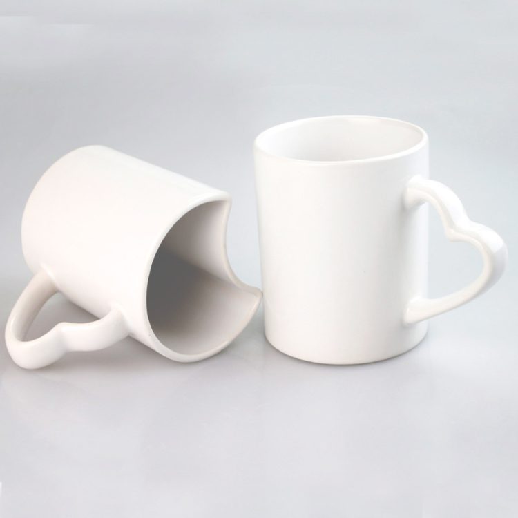 sublimation 11oz Lover's Mug with heart shape handle