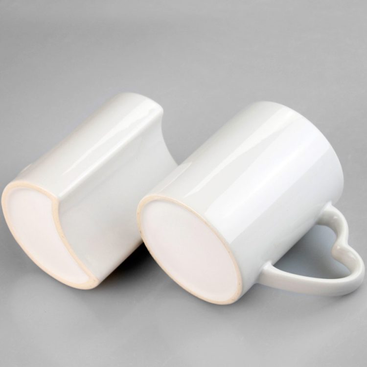 sublimation 11oz Lover's Mug with heart shape handle