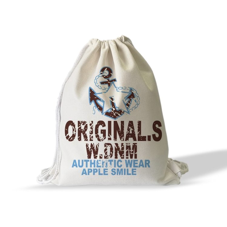 Personalized sublimation blanks cotton linen drawstring bag