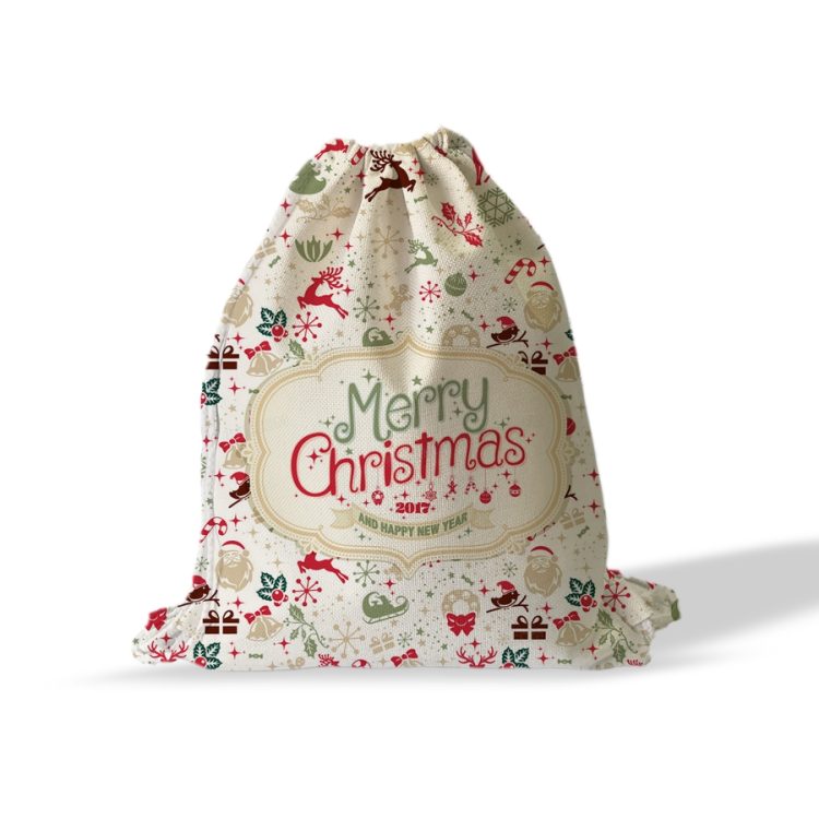 Personalized sublimation blanks cotton linen drawstring bag