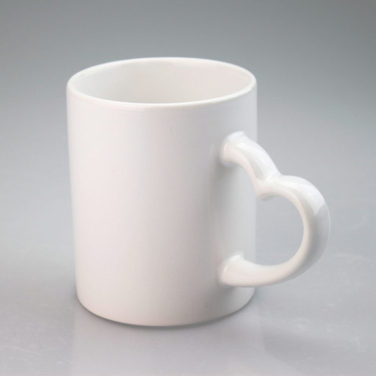 Custom Sublimation coffee Mug with Heart-Shaped Handle