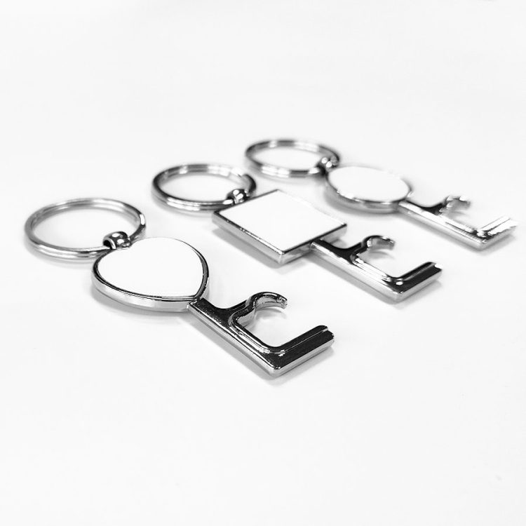 Wholesale sublimation Metal Key Chain with Bottle Opener