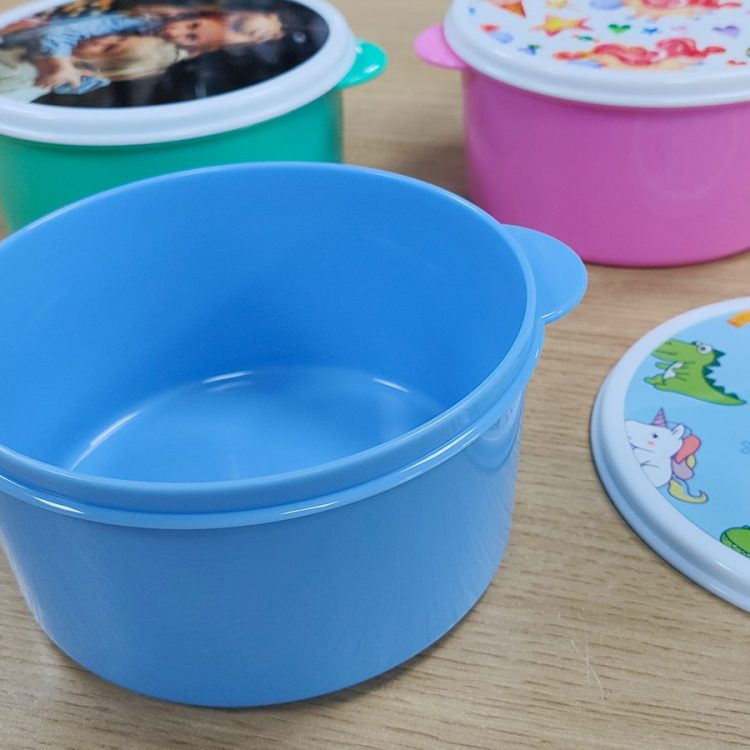 Sublimated Plastic lunch box -Round