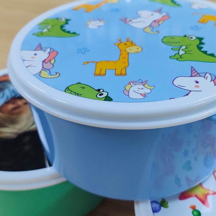 Sublimated Plastic lunch box -Round
