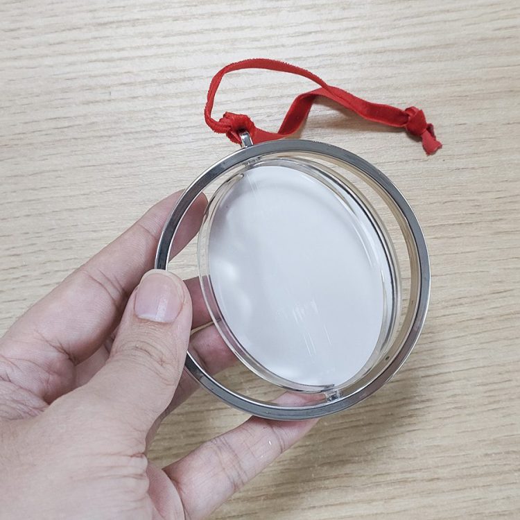 Custom Sublimation Transparent plastic rotating ornament