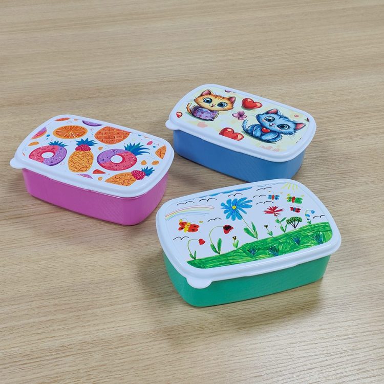 Eco-Friendly Sublimated Plastic lunch box Wholesale